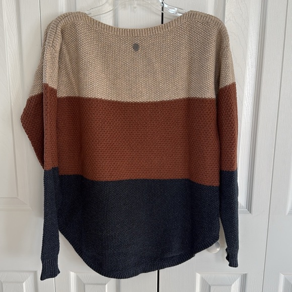 KUHL Bella Stripe Merino Wool Blend Knit Sweater-Blue/Brown/Tan- M - Picture 7 of 12